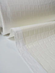 Ivory Crocodile Embossed Stretch Pleather