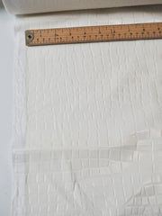 Ivory Crocodile Embossed Stretch Pleather