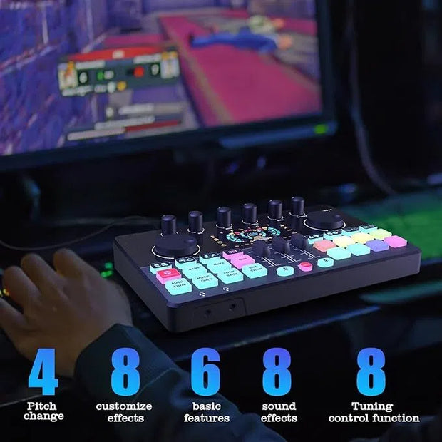 Podcast Production Kit (2-Piece Set) – Portable Audio Interface & DJ Mixer with Studio Mics