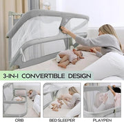 3-in-1 Convertible Baby Crib & Bedside Sleeper