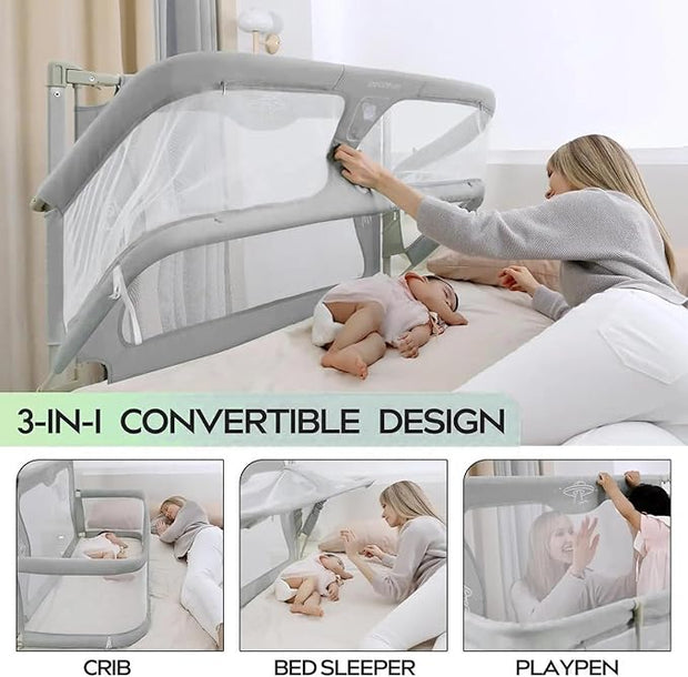 3-in-1 Convertible Baby Crib & Bedside Sleeper