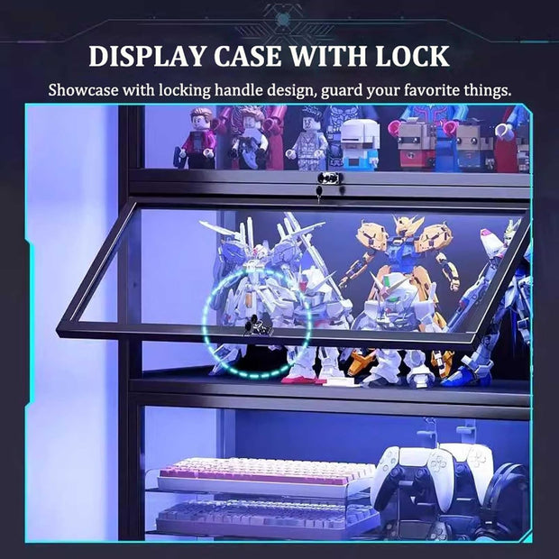 Illuminated Display Cabinet - 5-Tier Locking Showcase 🪔🔒✨