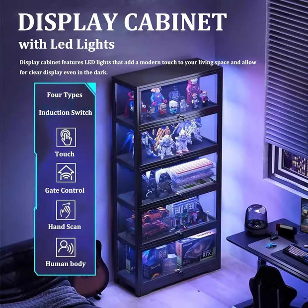 Illuminated Display Cabinet - 5-Tier Locking Showcase 🪔🔒✨