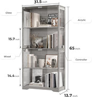 Modern Glass-Door Display Cabinet - Illuminated Curio Showcase 🏡✨