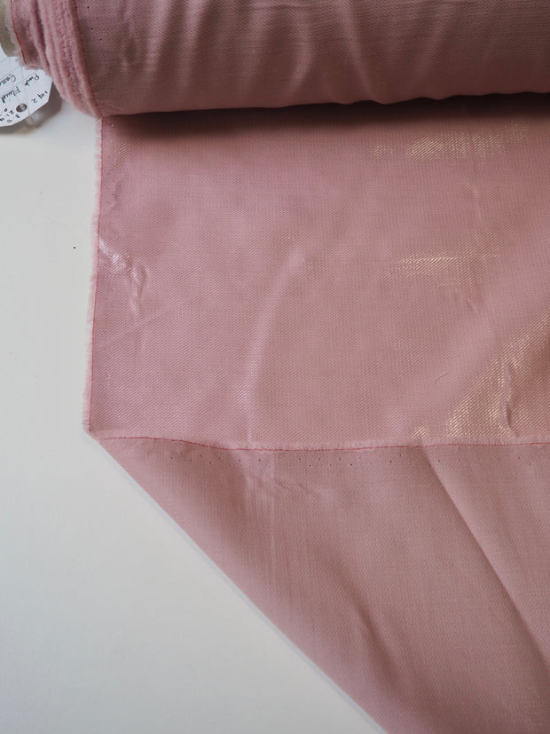 Soft Pink Glossed Wool Twill