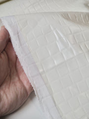Ivory Crocodile Embossed Stretch Pleather