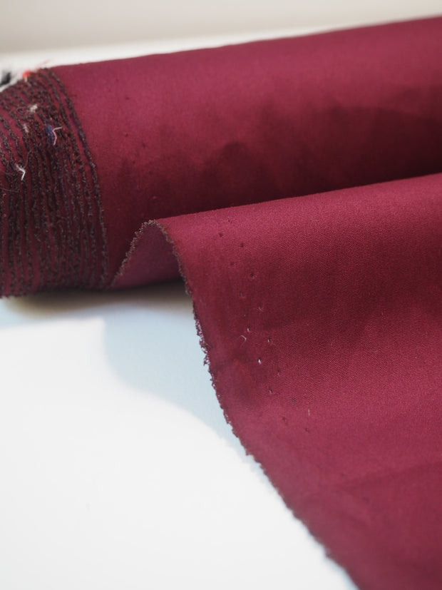 Wine Stretch Cotton Poplin