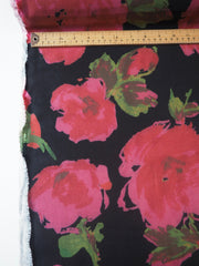 Pink Red Interfaced Floral Sateen