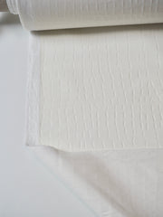 Ivory Crocodile Embossed Stretch Pleather