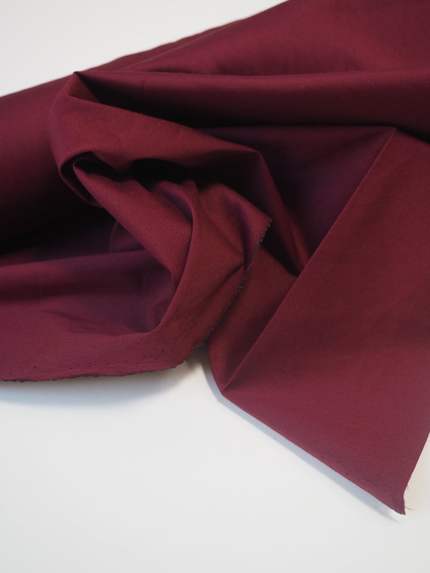 Wine Stretch Cotton Poplin
