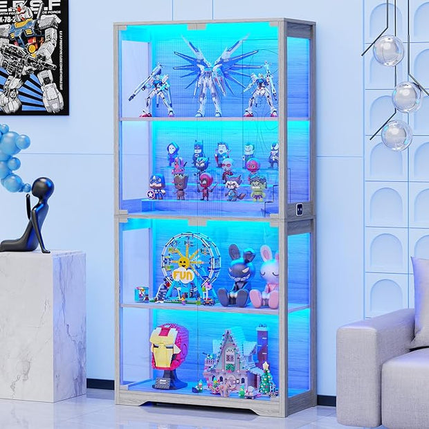 Modern Glass-Door Display Cabinet - Illuminated Curio Showcase 🏡✨