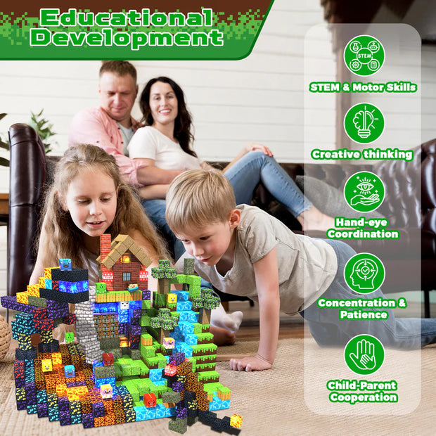 Magnetic Minecraft Blocks - Creative Building Set 🧱⚡